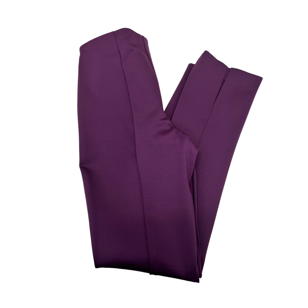 Theory‎ Pants Size 2 Purple Excellent HW Tennyson K Knit Tech Slim Leg Split Hem